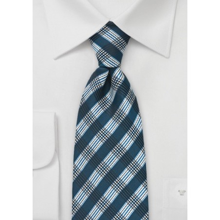 Teal and Black Patterned Tie