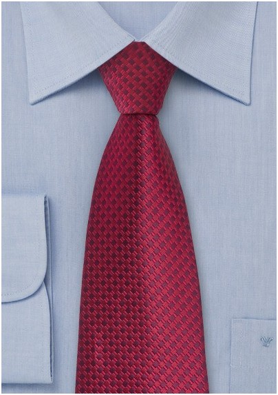Red and Purple Square Patterned Tie