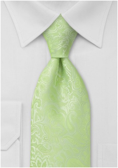 XL Mint Green Paisley Tie