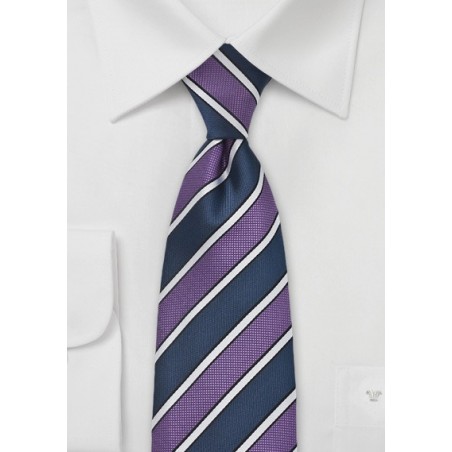 Prussian and Purple Striped Tie