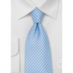 Powder Blue Striped Tie in XL