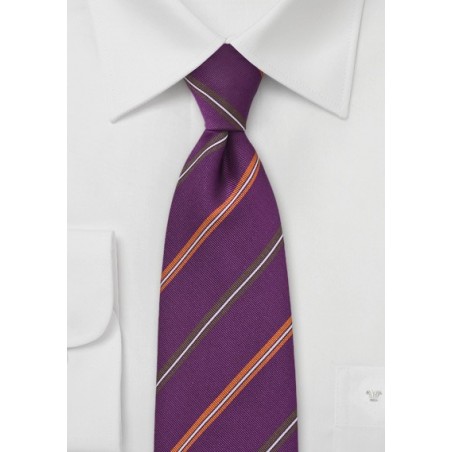 Modern Repp Striped Tie in Purple