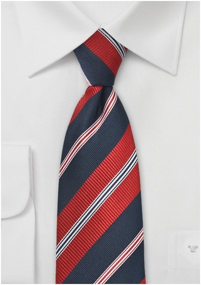 Modern Navy and Red Tie