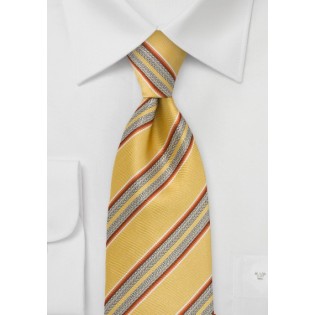 Striped Tie in Golden Yellows and Oranges