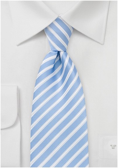 Striped Tie in Summer Blue