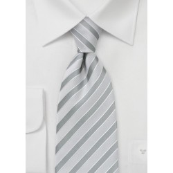 Light Silver Striped Tie