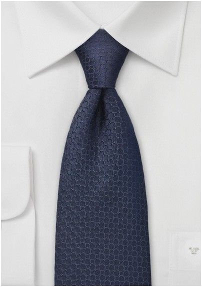 Swirl Patterned Tie in Midnight Blue