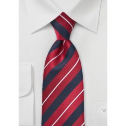 Scholarly Striped Tie in Red