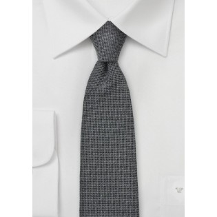 Worsted Wool Gray Skinny Tie