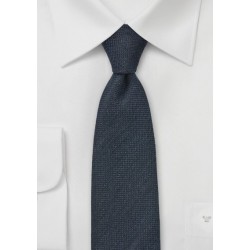 Midnight Blue Wool Skinny Necktie