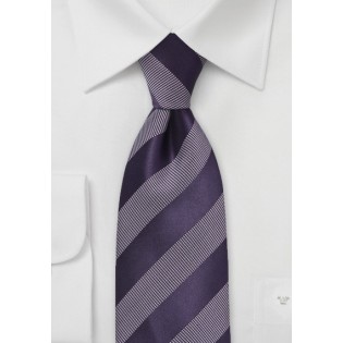Modern Striped Tie in Royal Purple