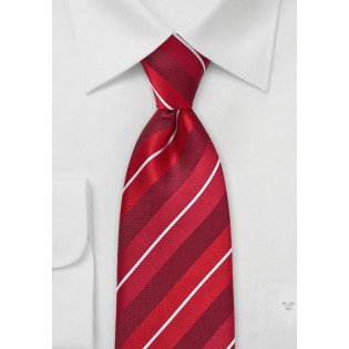 Striped Tie in Lipstick Reds