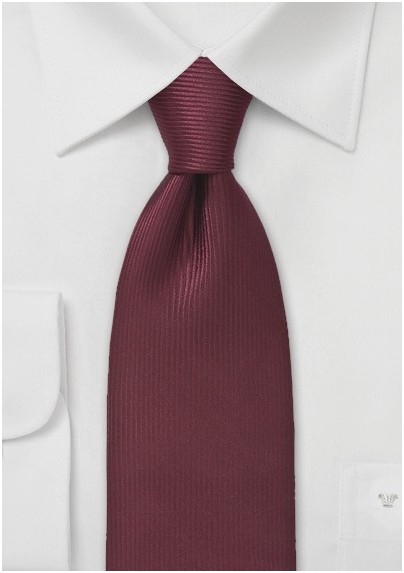Wine Red Corduroy Patterned Tie