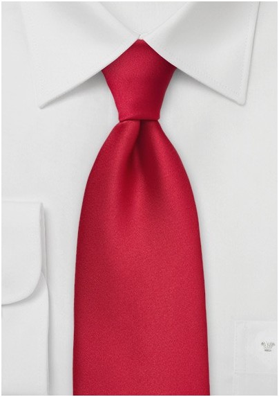 Extra Long Cherry Red Mens Tie