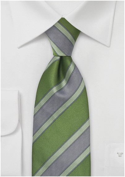 Graphic Striped Tie in Vivid Green