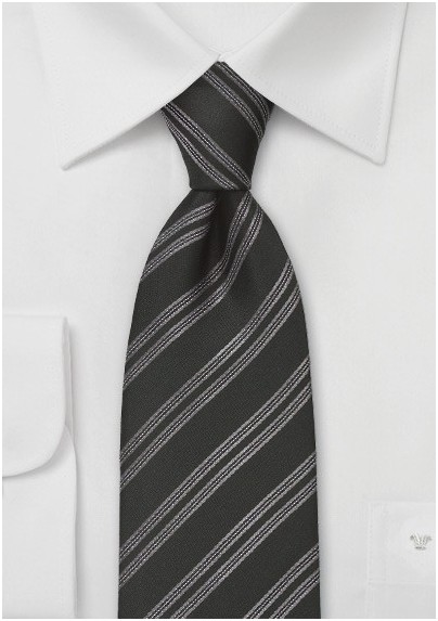 Metropolitan Black Striped Tie