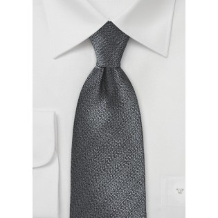 Textured Tie in Black and Pewter