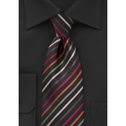 Sleek Striped Tie in Black