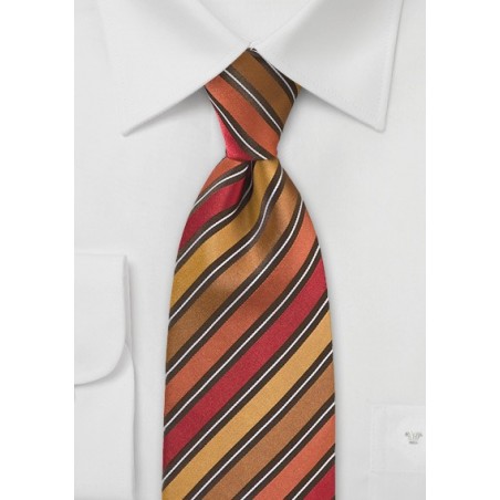 Autumn Hued Striped Necktie