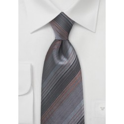 Sophisticated Striped Tie in Greys