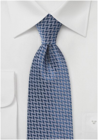 Graphic Chevron Tie in Marine Blue - Mens-Ties.com