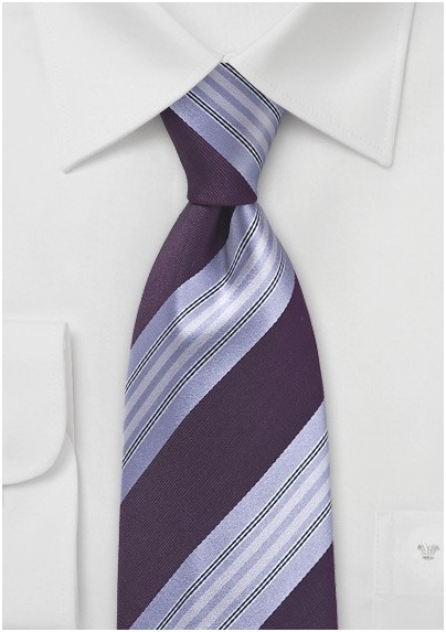 Purple and Lilac Striped Tie