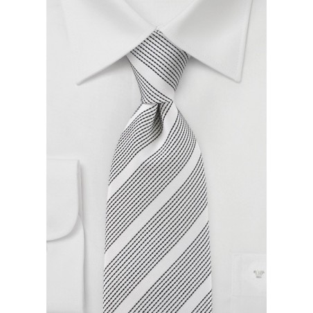 Ivory Necktie with Black Accents