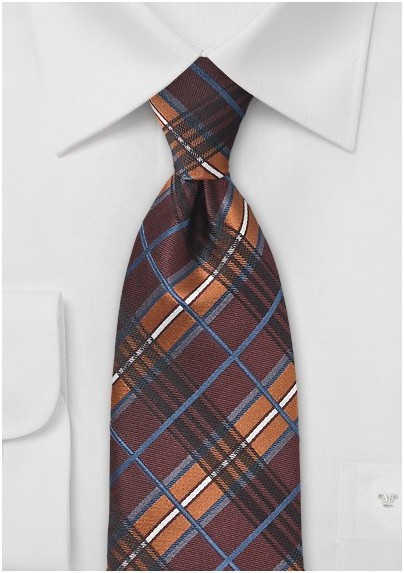 Plaid Tie in Luxe Coppers