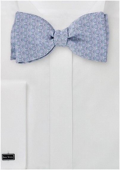 Lilac and Aqua Blue Bow Tie
