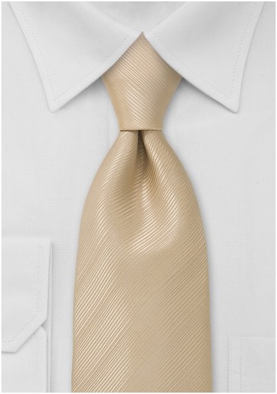 Champagne Beige Necktie Made in Long Length