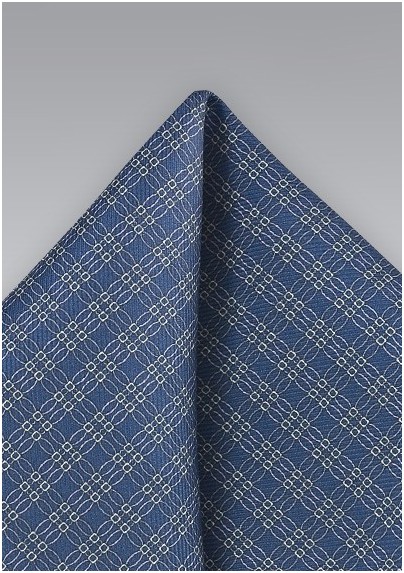 Graphic Pocket Square in Dark Blue and Yellow