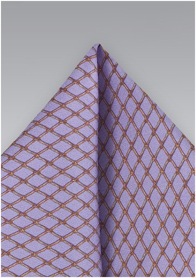 Patterned Pocket Square in Lilac