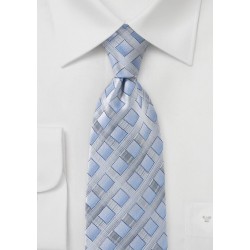 Silver and Blue Diamond Tie