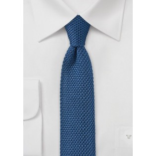 Knitted Tie in Marine Blue