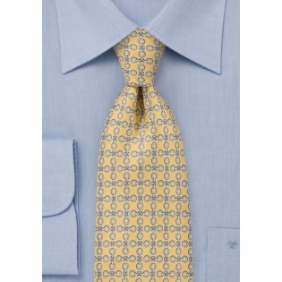 Art Deco Tie in Sorbet Yellow