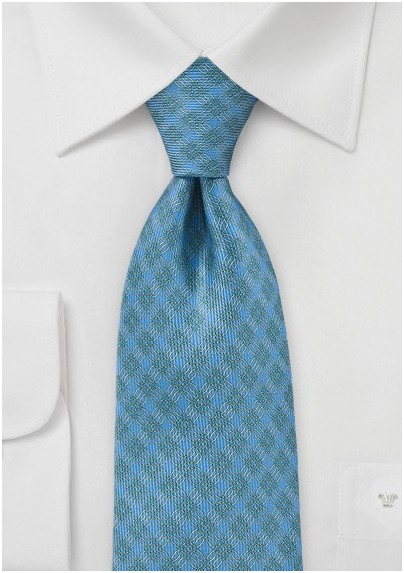 Graphic Tie in Teals, Greens and Yellows