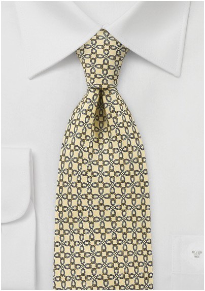 Swirl Patterned Tie in Yellows and Blues