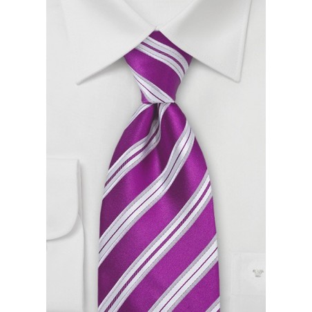 Bright Purple Silk Tie in Extra Long Length