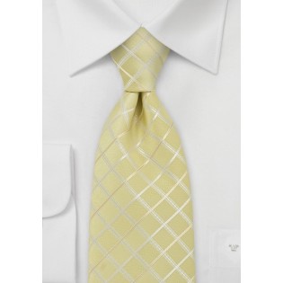Light Yellow Check Pattern Tie for Kids