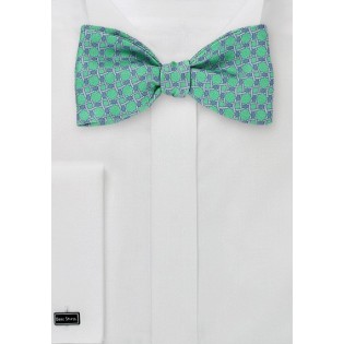 Graphic Bow Tie in Greens and Blues