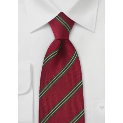 XL Regimental Tie in Vivid Red