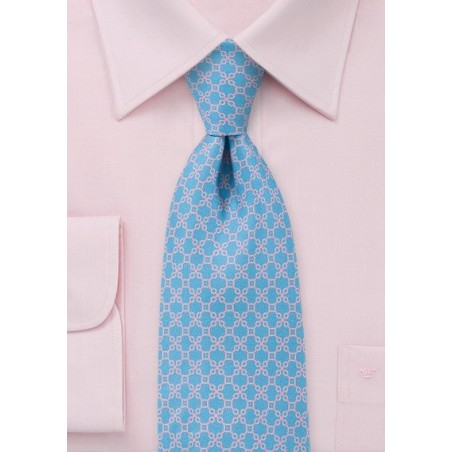 Cotton Candy Pattern Tie  in Sky Blue