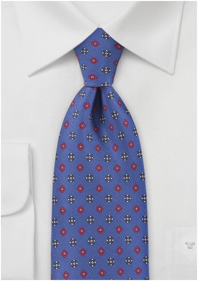 Twirling Florals Tie  in Bright Royal Blue