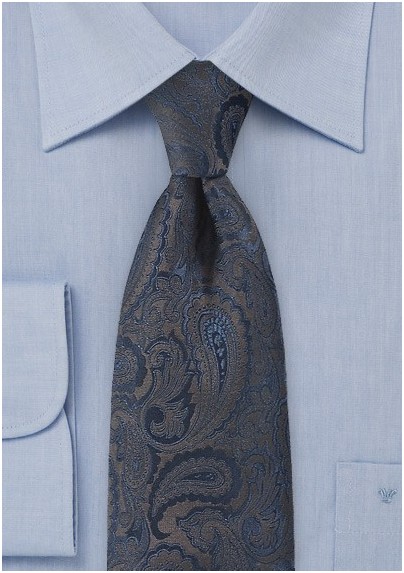 Regal Paisley In Navy and Sable