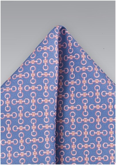 Pocket Square In Periwinkle and Pink