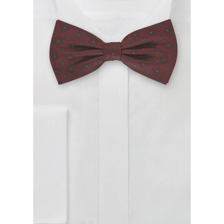 Mens Bow Tie in Burgundy Reds