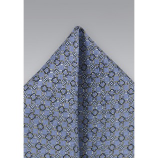 Periwinkle Pocket Square with Yellow Accents