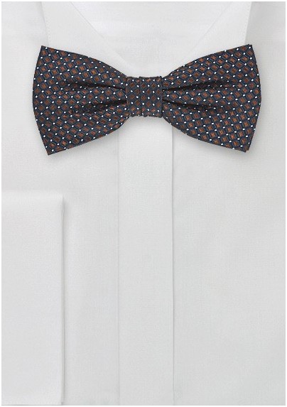 Navy Blue and Bronze Pre-Tied Bow Tie