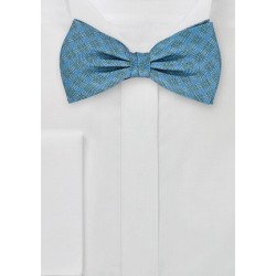 Graphic Teal Bow Tie with Yellow Accents