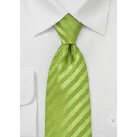 Extra Long Apple Green Tie
